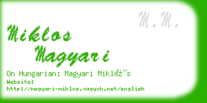 miklos magyari business card